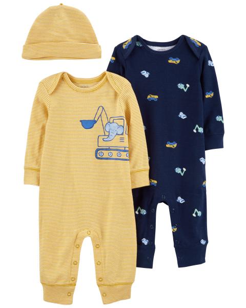 3-Piece Jumpsuit & Cap Set - Carter's