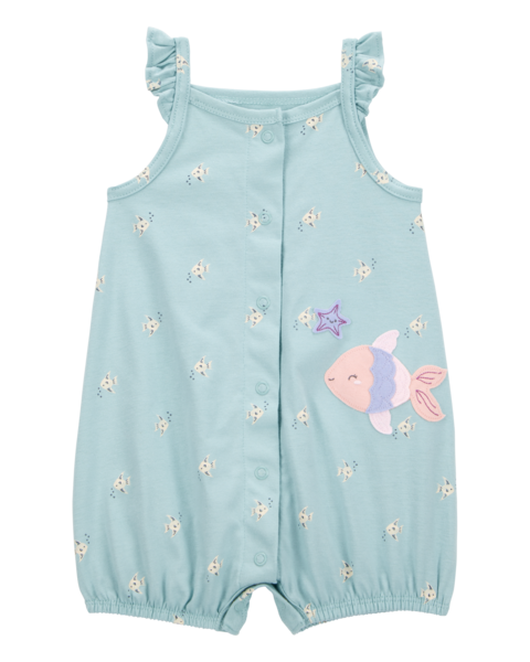 Blue 1-Piece Star Print Romper - Carter's